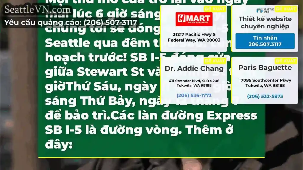 SB I-5 đóng cửa trong #Seatussy tối nay!