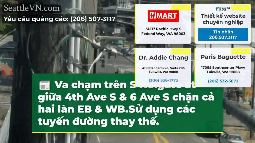 Va chạm trên S Holgate St giữa 4th Ave S & 6 Ave