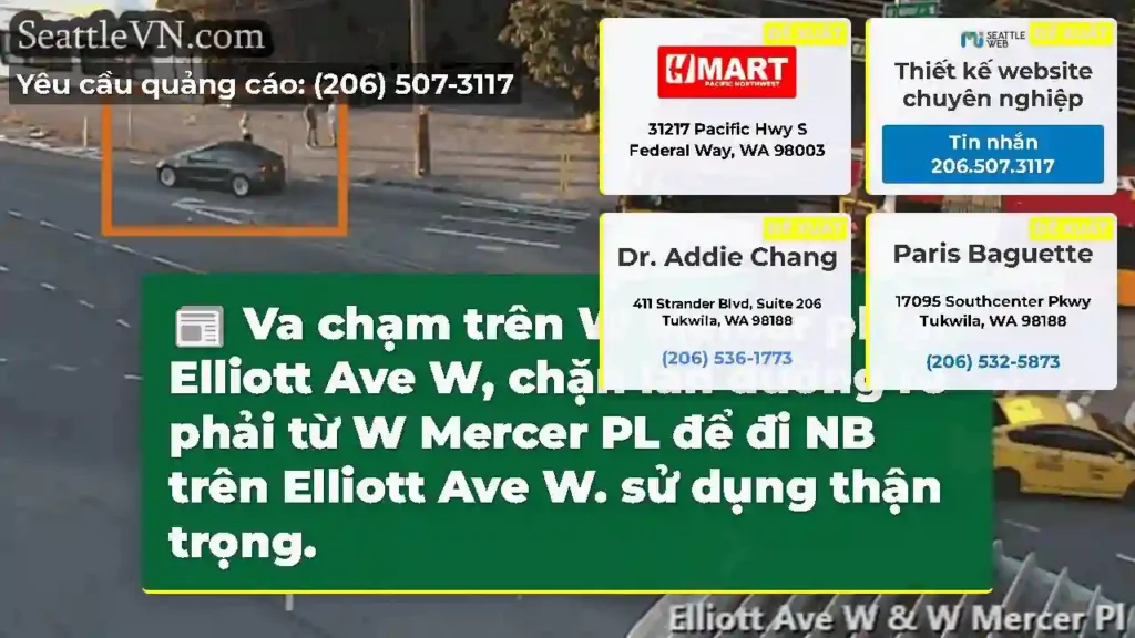 Va chạm trên W Mercer pl tại Elliott Ave W, chặn