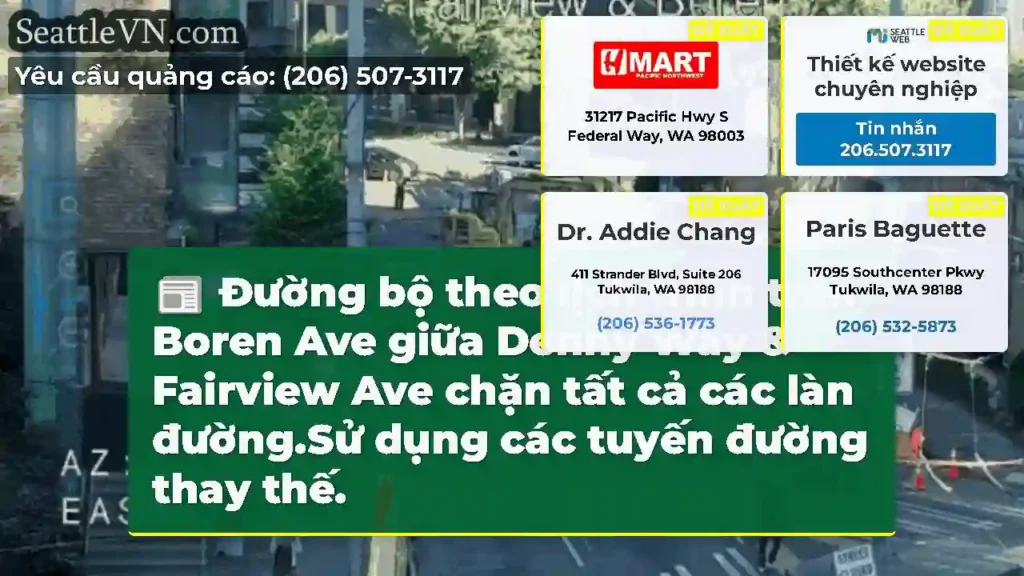 Đường bộ theo lịch trình trên Boren Ave giữa