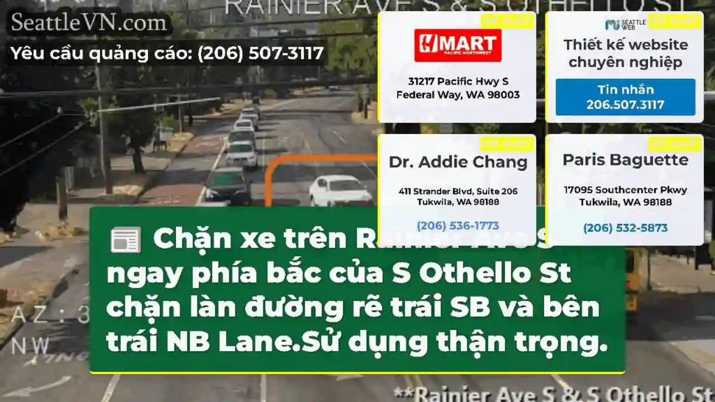 Chặn xe trên Rainier Ave S ngay phía bắc của S