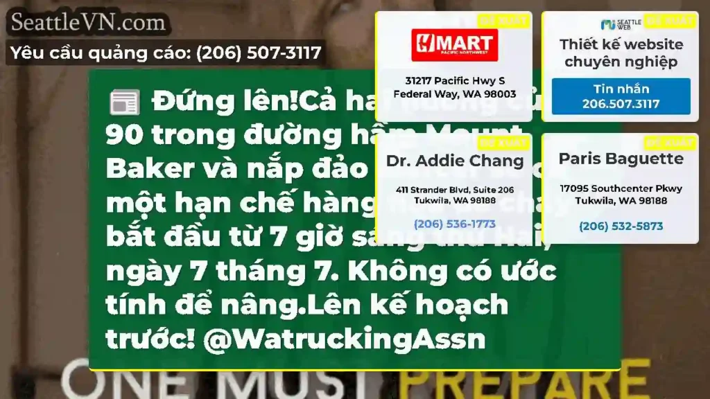 Đứng lên!Cả hai hướng của I-90 trong đường hầm