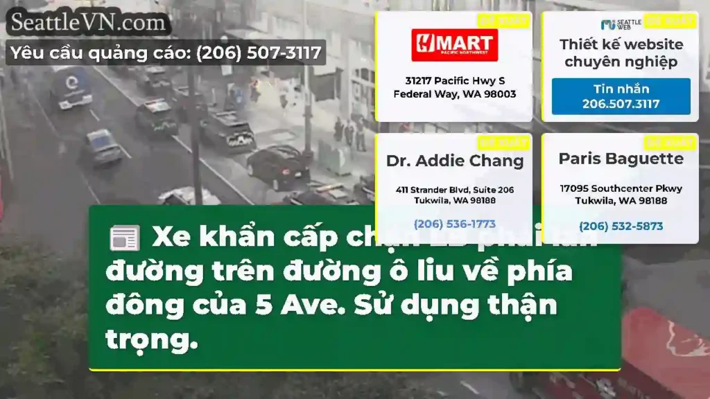 Xe khẩn cấp chặn EB phải làn đường trên đường ô