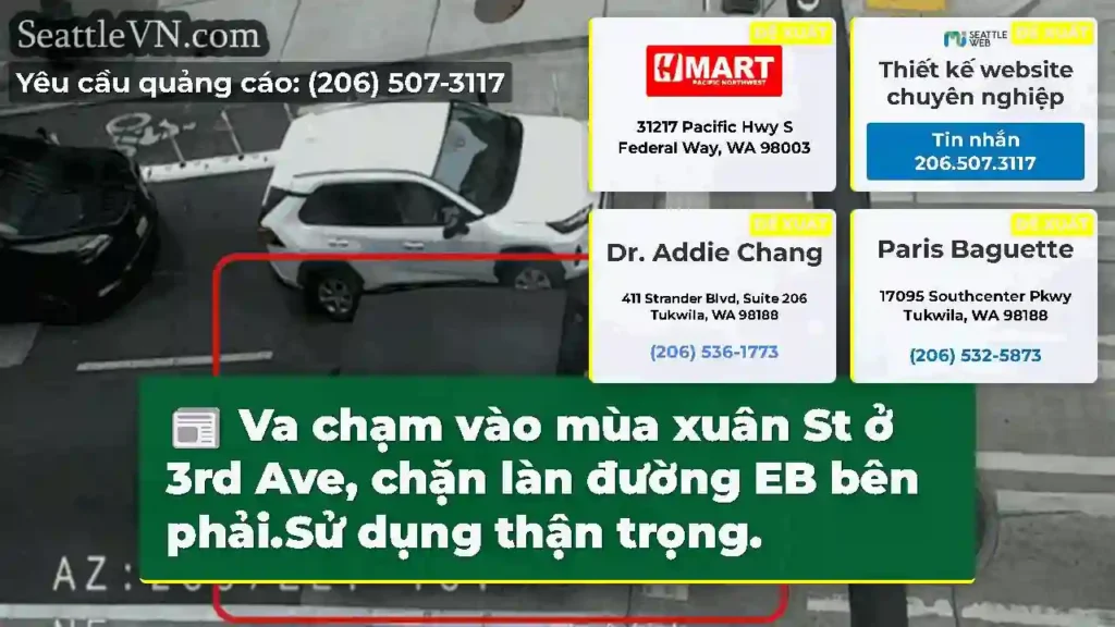 Va chạm vào mùa xuân St ở 3rd Ave, chặn làn đường