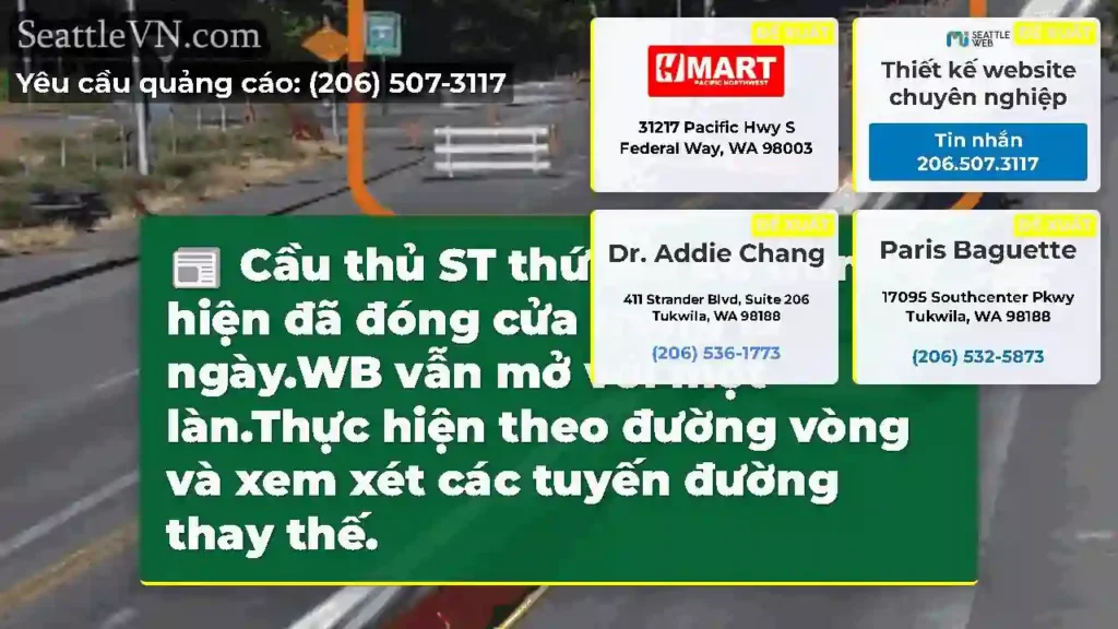 Cầu thủ ST thứ 130 EB trên I-5 hiện đã đóng cửa