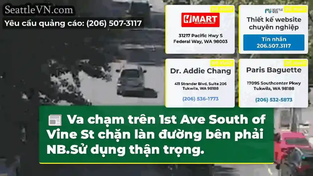 Va chạm trên 1st Ave South of Vine St chặn làn