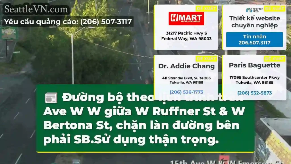 Đường bộ theo lịch trình trên Ave W W giữa W