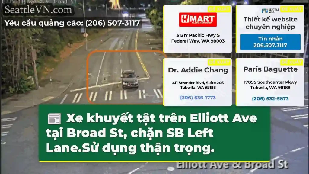 Xe khuyết tật trên Elliott Ave tại Broad St, chặn