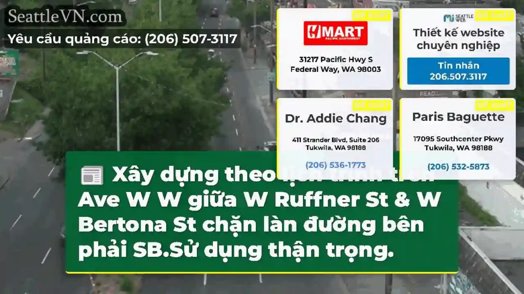 Xây dựng theo lịch trình trên Ave W W giữa W