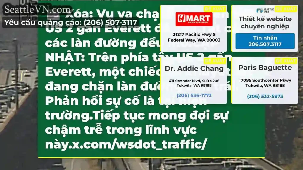 Xóa: Vụ va chạm này trên WB US 2 gần Everett đã