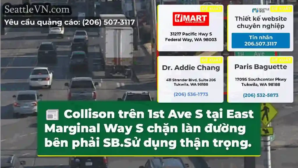 Collison trên 1st Ave S tại East Marginal Way S