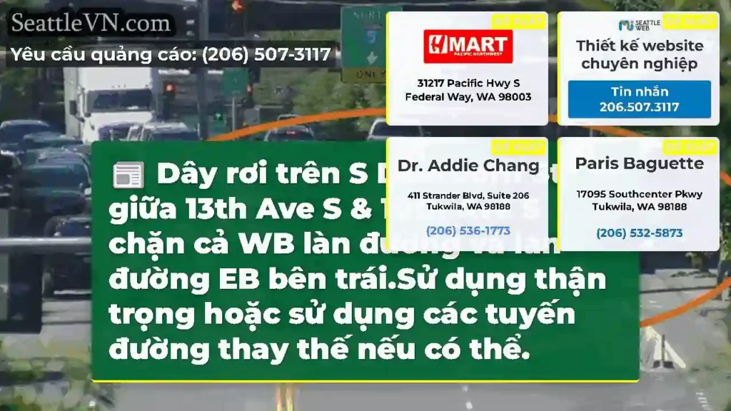 Dây rơi trên S Dearborn St giữa 13th Ave S & 10th