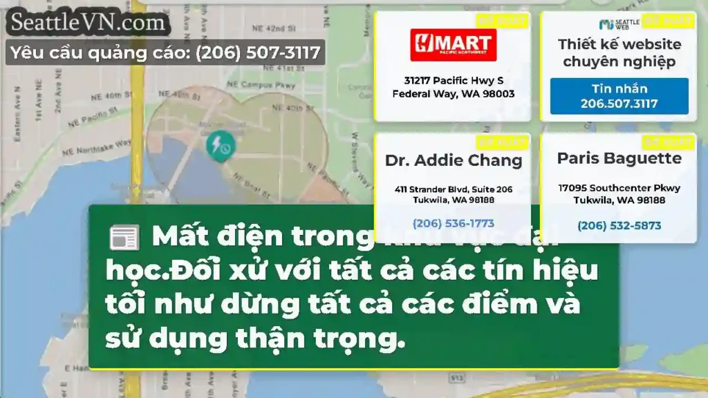 Mất điện trong khu vực đại học.Đối xử với tất cả
