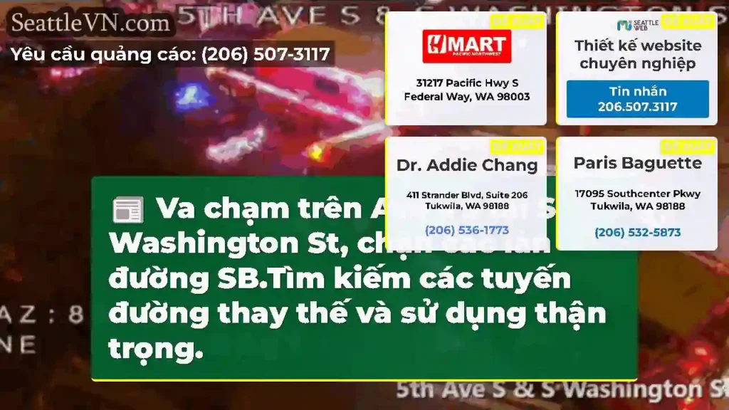 Va chạm trên Ave s 5 tại S Washington St, chặn