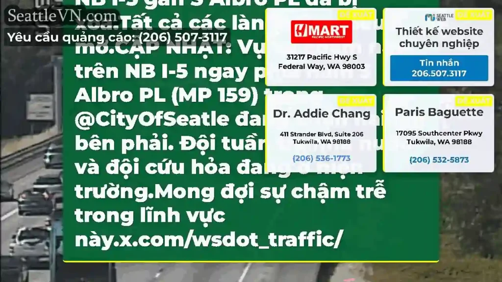 Đã xóa: Vụ va chạm này trên NB I-5 gần S Albro PL
