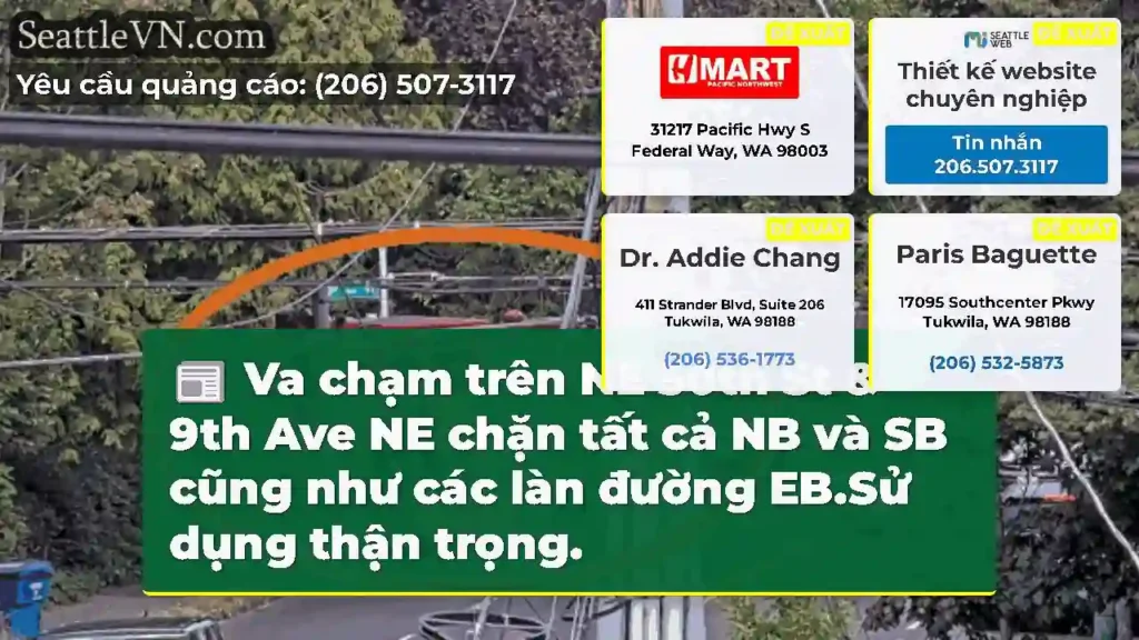 Va chạm trên NE 50th St & 9th Ave NE chặn tất cả