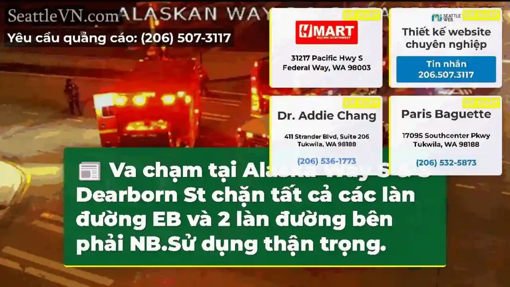 Va chạm tại Alaska Way S & S Dearborn St chặn tất