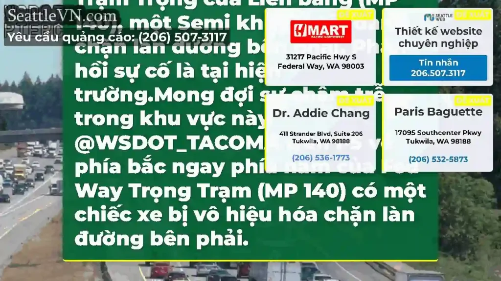 Trên NB I-5 ngay phía nam Trạm Trọng của Liên