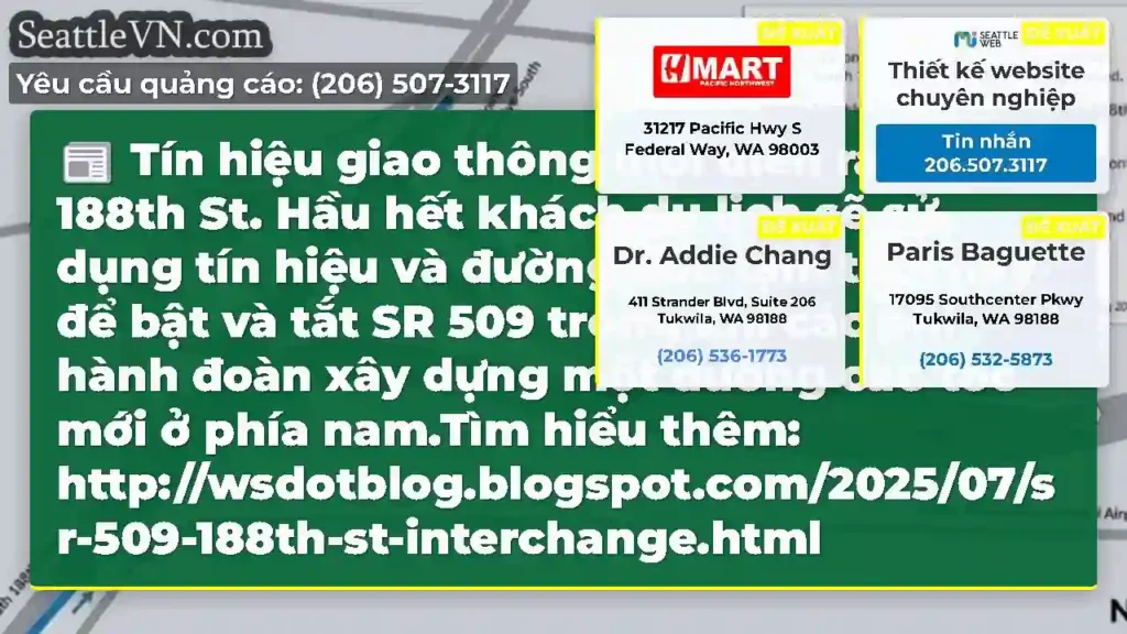 Tín hiệu giao thông mới diễn ra tại S 188th St.