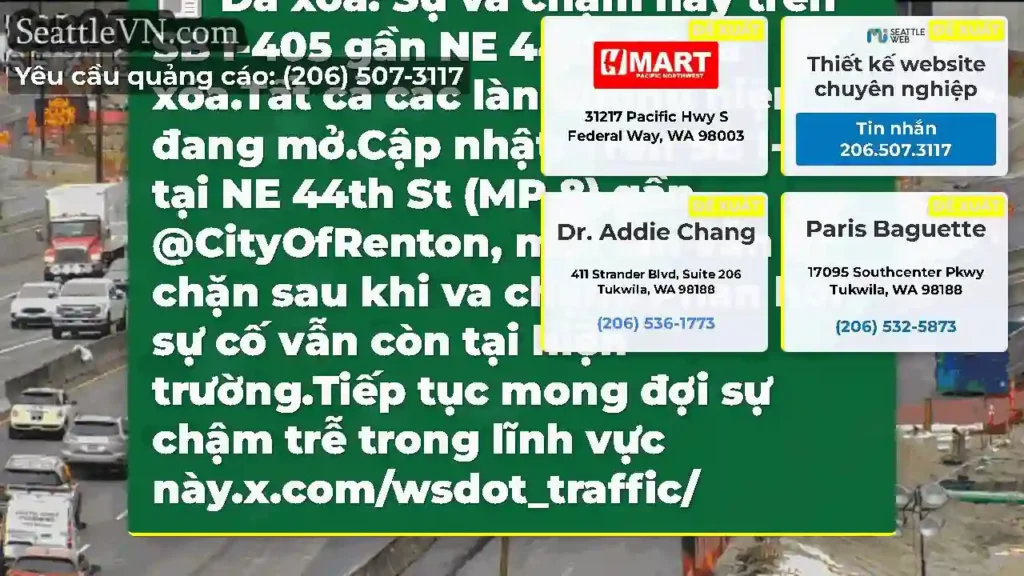 Đã xóa: Sự va chạm này trên SB I-405 gần NE 44th