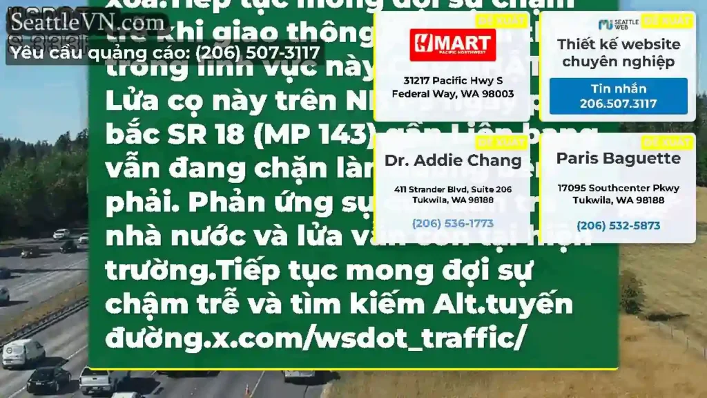 Xóa: Bàn chải này trên NB I-5 sau khi SR 18 gần