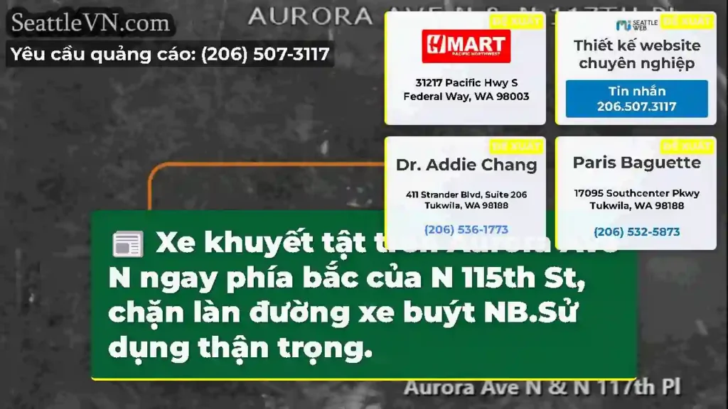 Xe khuyết tật trên Aurora Ave N ngay phía bắc của