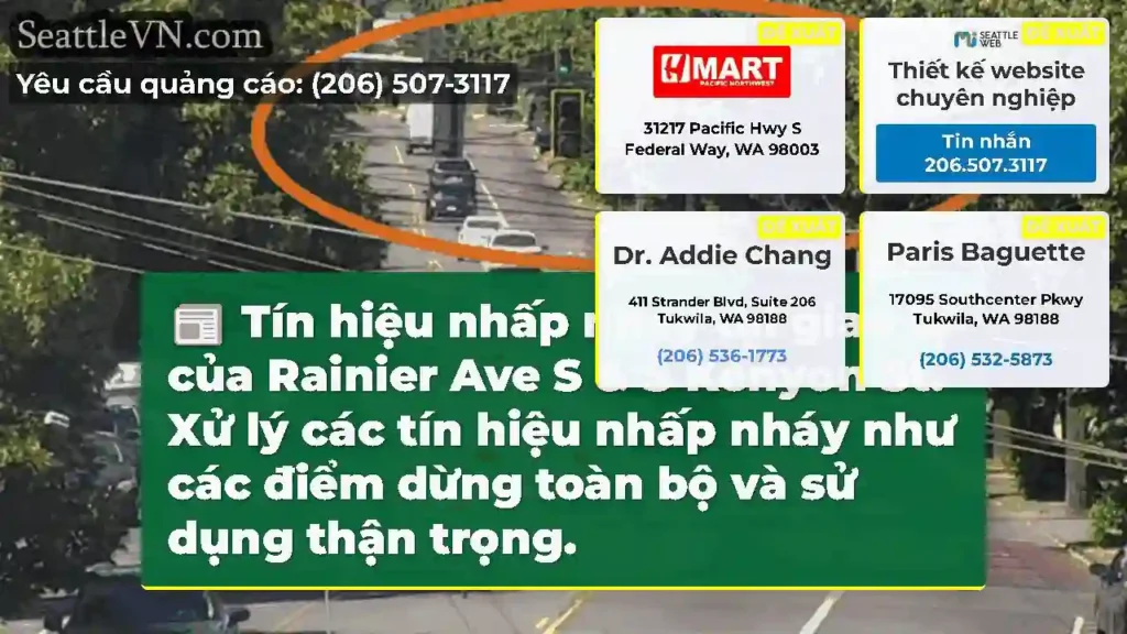 Tín hiệu nhấp nháy tại giao lộ của Rainier Ave S
