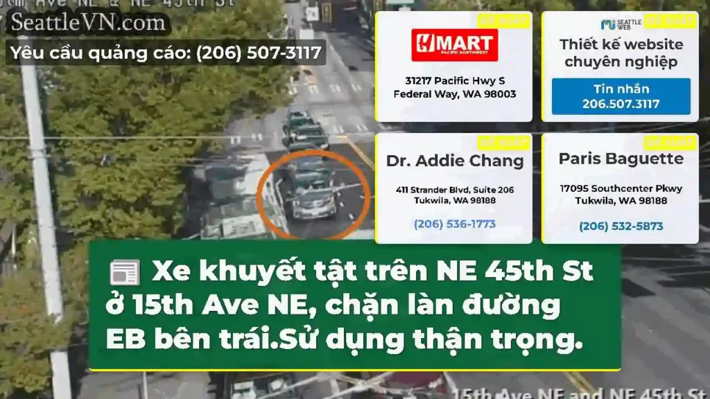 Xe khuyết tật trên NE 45th St ở 15th Ave NE, chặn