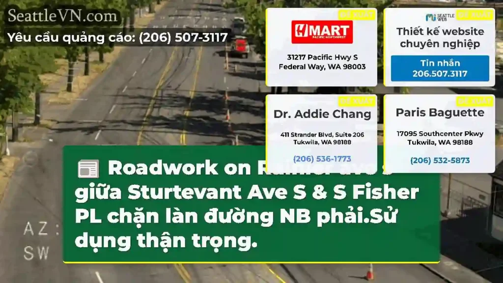 Roadwork on Rainier ave s giữa Sturtevant Ave S &