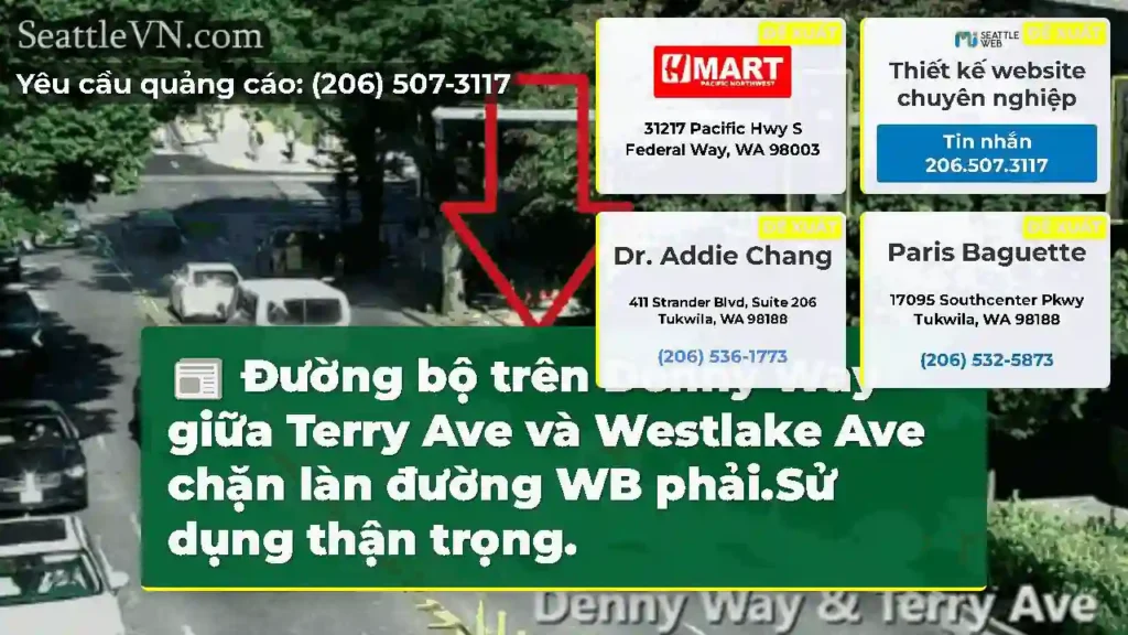 Đường bộ trên Denny Way giữa Terry Ave và