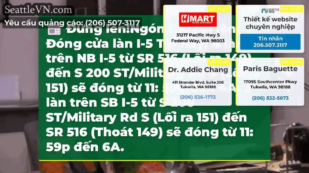 Đứng lên!Ngón tay cái lên!Đóng cửa làn I-5 Tối