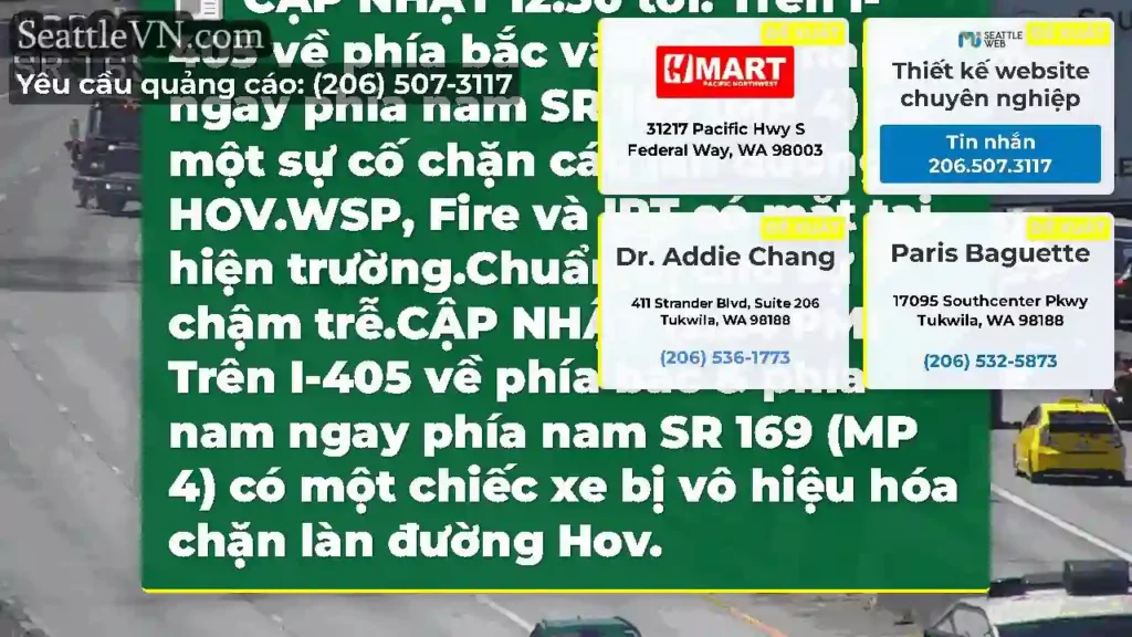CẬP NHẬT 12:30 tối: Trên I-405 về phía bắc và