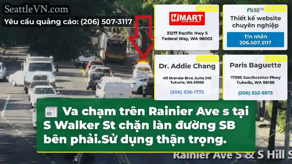 Va chạm trên Rainier Ave s tại S Walker St chặn