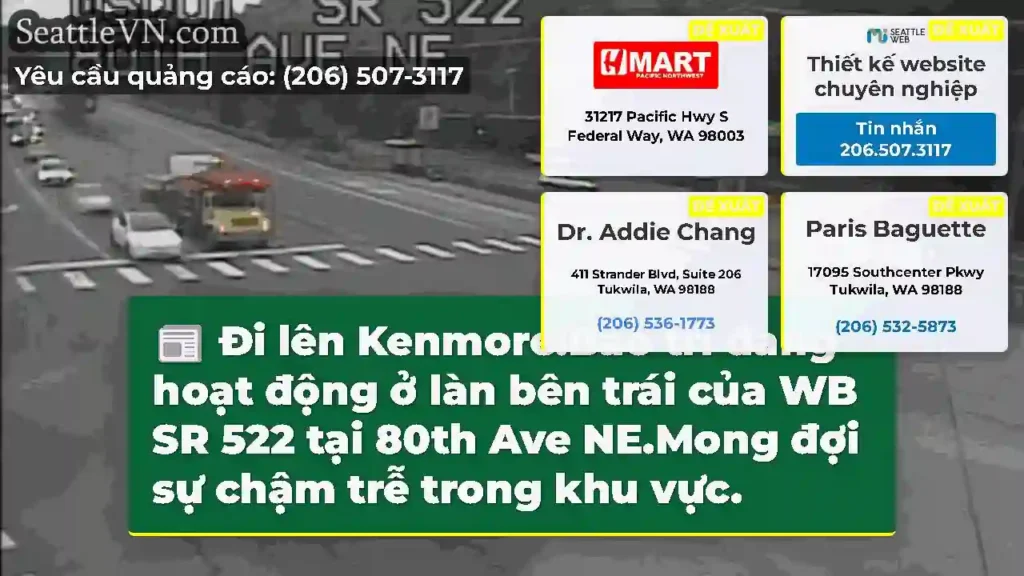 Đi lên Kenmore!Bảo trì đang hoạt động ở làn bên