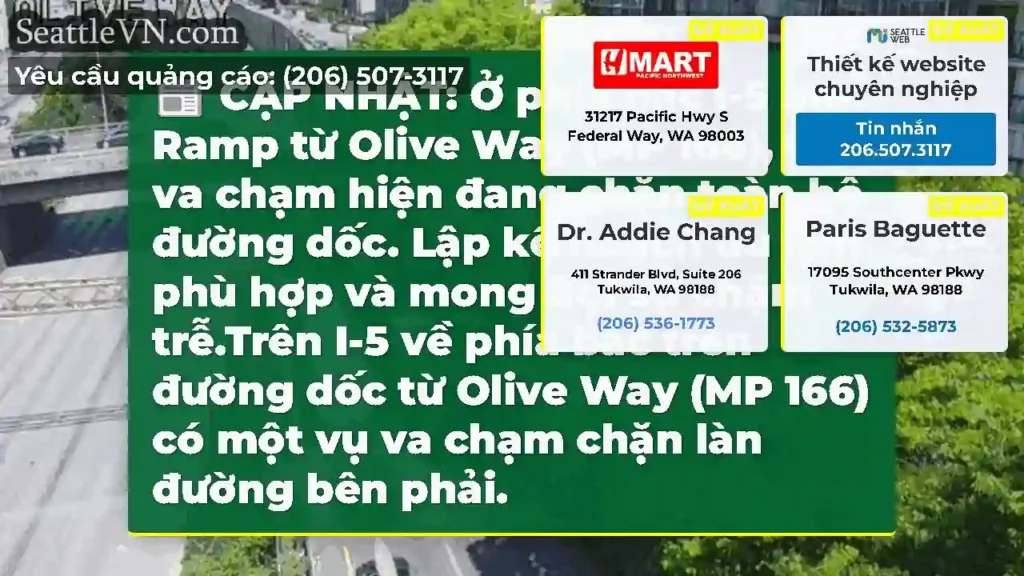 CẬP NHẬT: Ở phía bắc I-5 on-Ramp từ Olive Way (MP