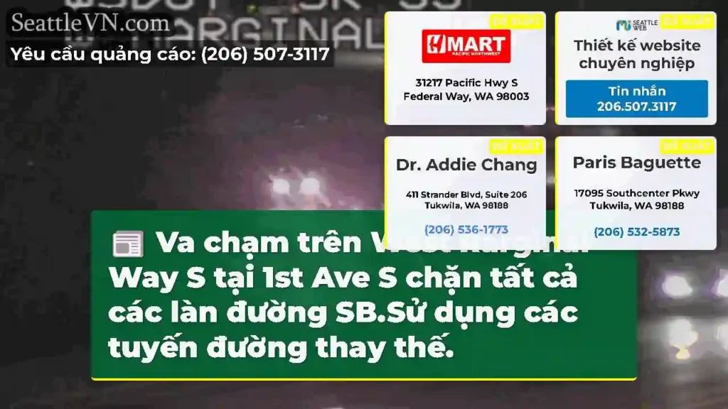 Va chạm trên West Rarginal Way S tại 1st Ave S