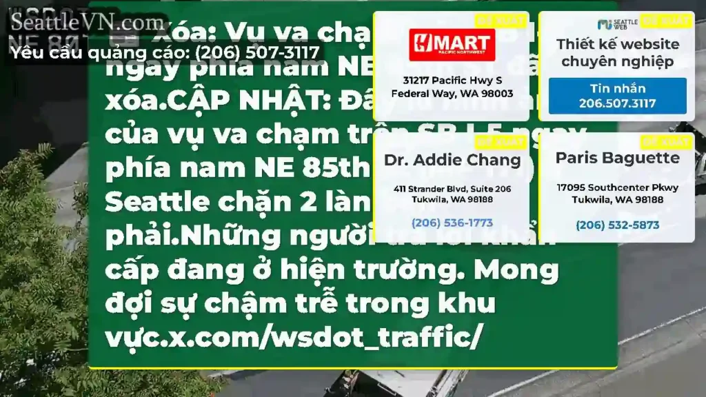 Xóa: Vụ va chạm trên SB I-5 ngay phía nam NE 85th