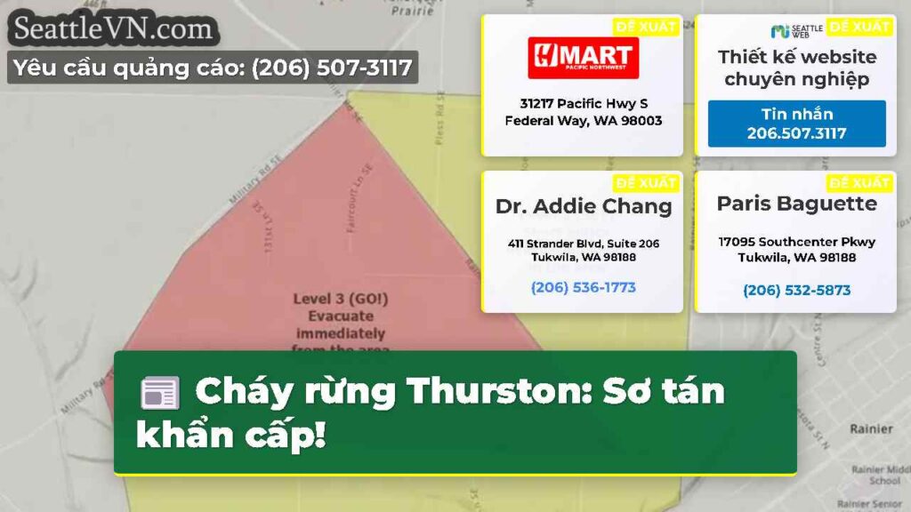 Cháy rừng Thurston: Sơ tán khẩn cấp!