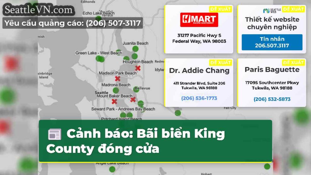 Cảnh báo: Bãi biển King County đóng cửa