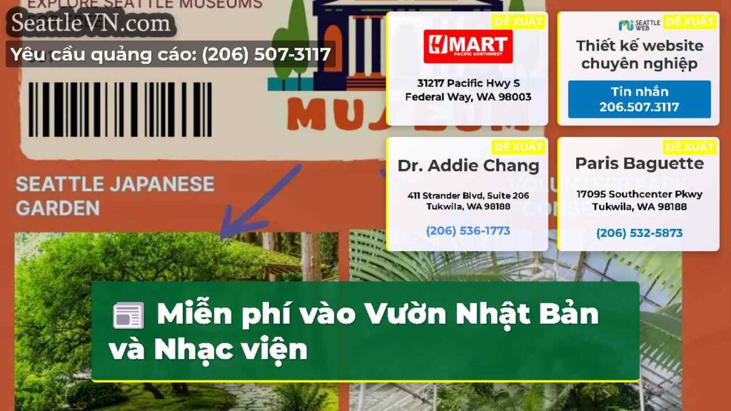 Miễn phí vào Vườn Nhật Bản và Nhạc viện