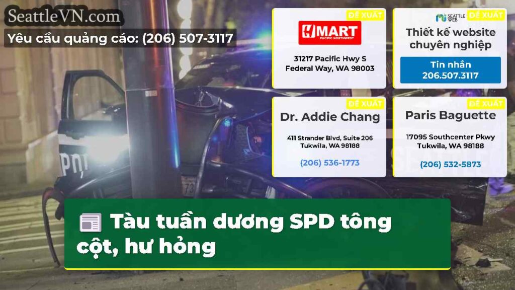 Tàu tuần dương SPD tông cột, hư hỏng