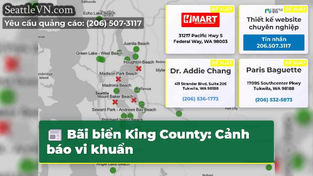 Bãi biển King County: Cảnh báo vi khuẩn