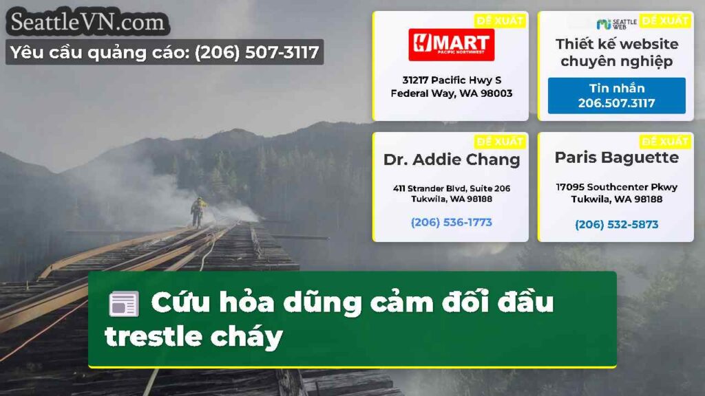 Cứu hỏa dũng cảm đối đầu trestle cháy