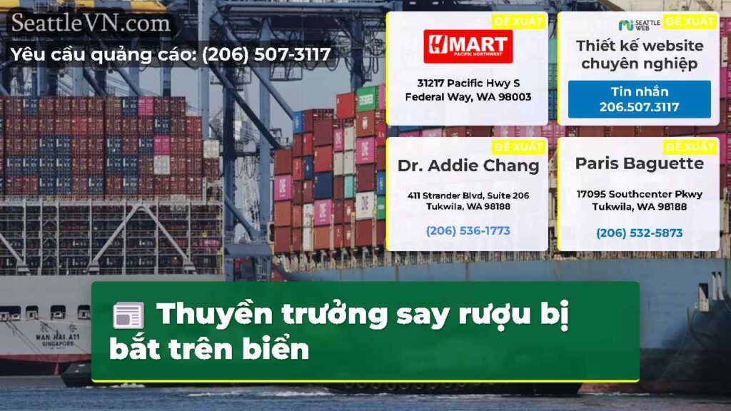Thuyền trưởng say rượu bị bắt trên biển