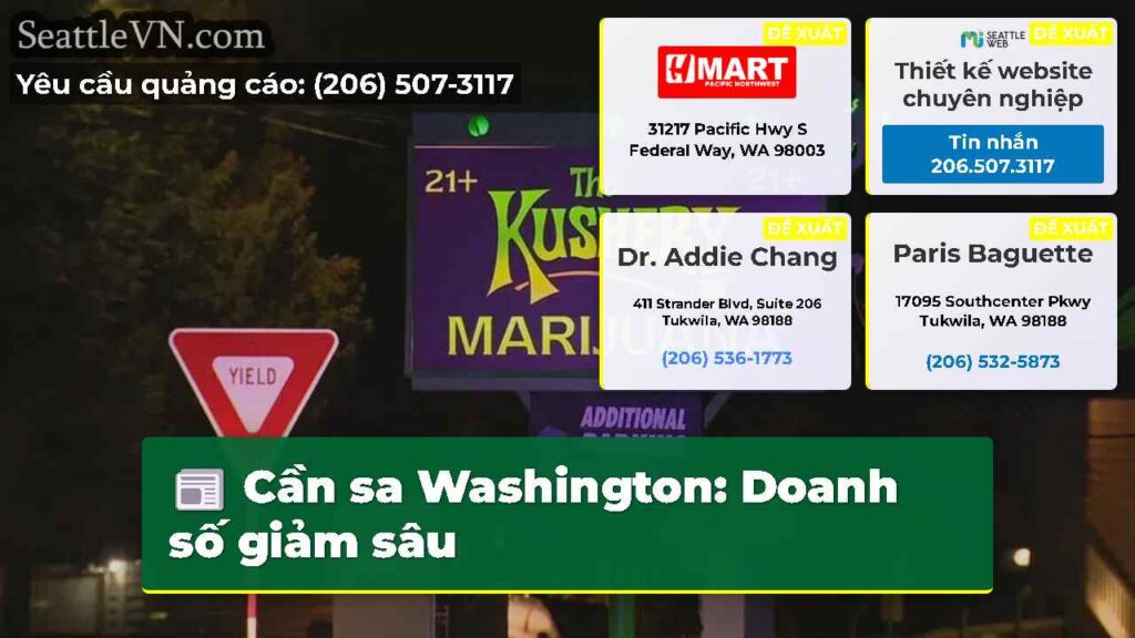 Cần sa Washington: Doanh số giảm sâu