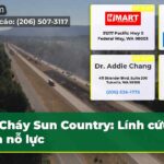 Cháy Sun Country Lính cứu hỏa nỗ lực