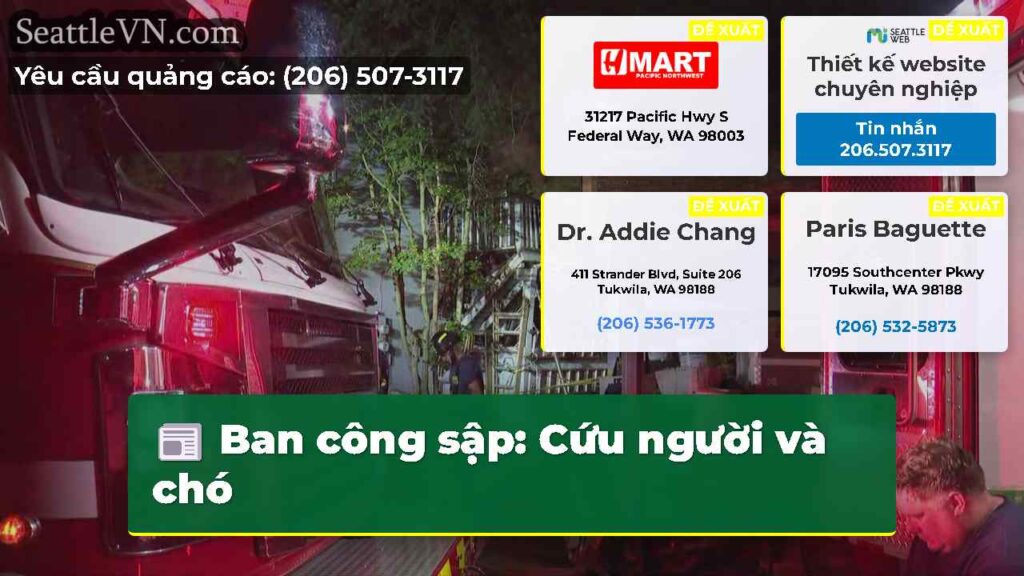 Ban công sập: Cứu người và chó