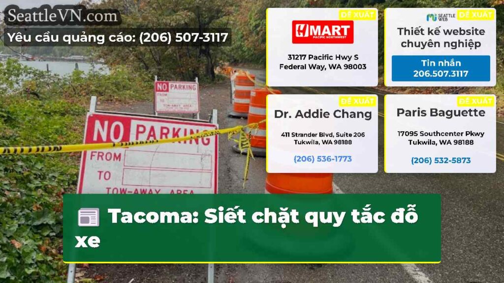 Tacoma: Siết chặt quy tắc đỗ xe
