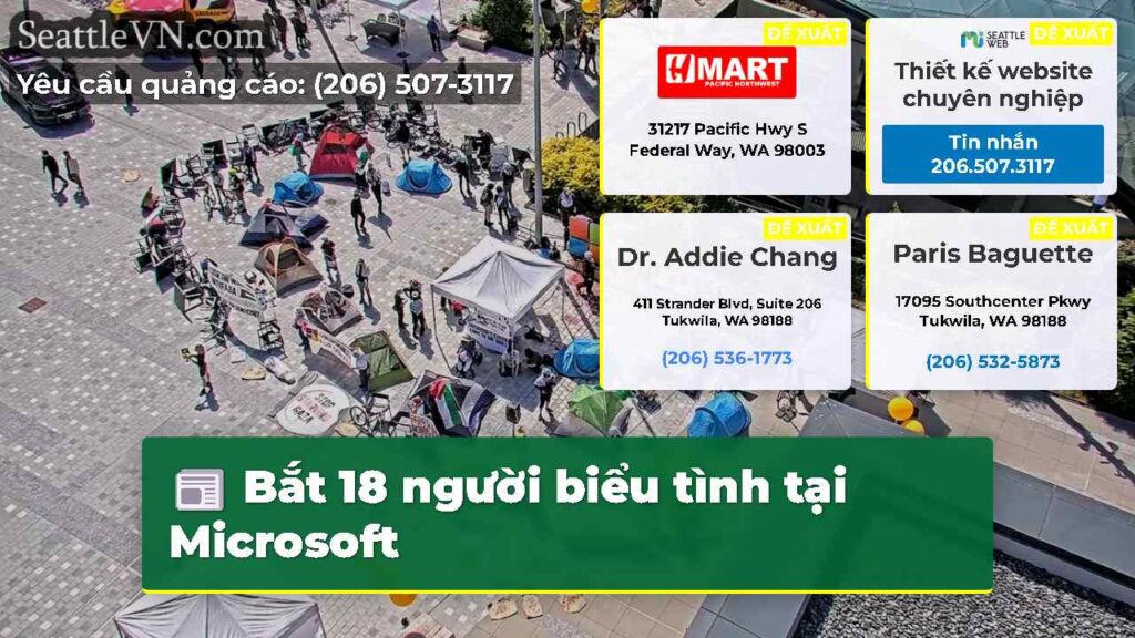 Bắt 18 người biểu tình tại Microsoft