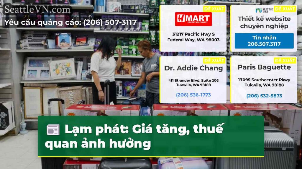 Lạm phát: Giá tăng, thuế quan ảnh hưởng